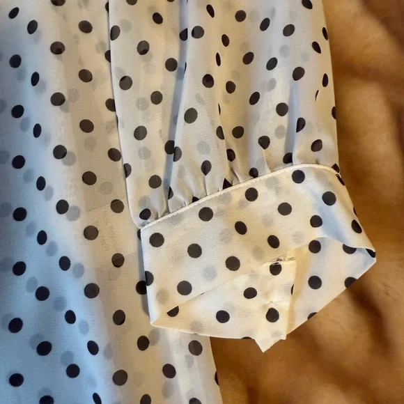 LC Lauren Conrad White Polka Dot Blouse - Picture 10 of 10